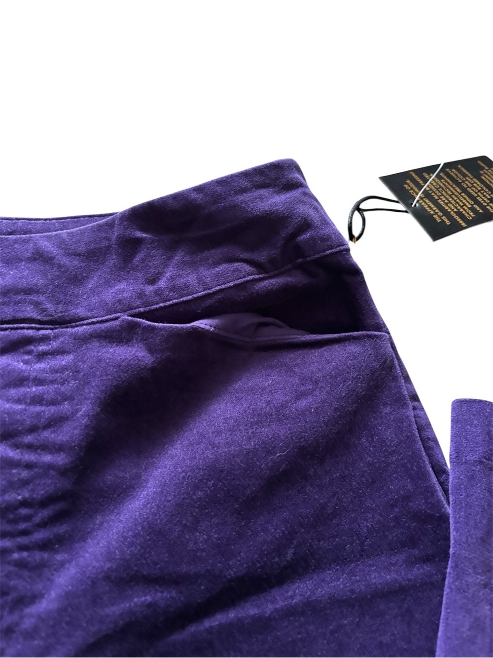 DG2 by Diane Gilman Velvet Purple Straight-Leg Pants - Picture 3 of 7